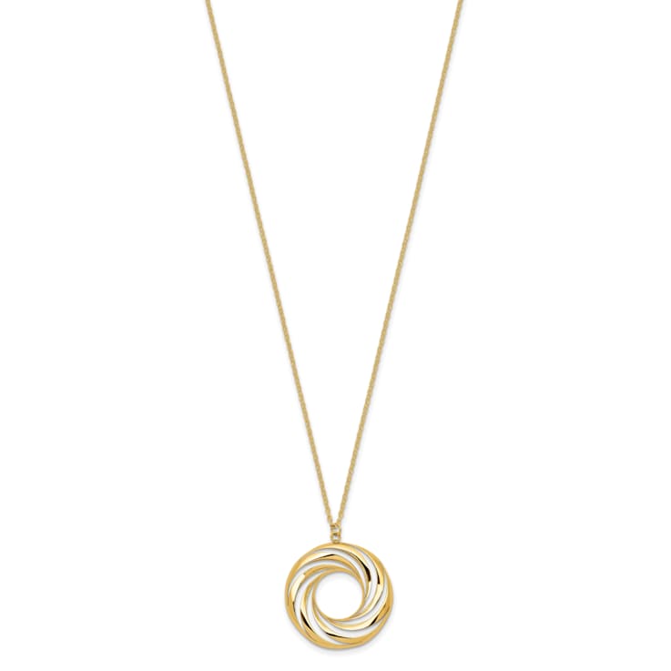 14K Yellow Gold Polished and Brushed Necklace