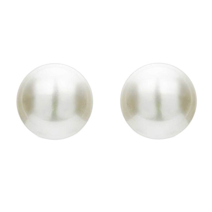 Pear Shape Pearl Simulant Stud Earrings In Sterling Silver