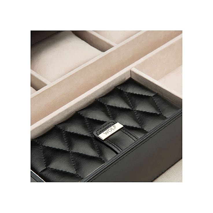 Caroline Extra Large Jewelry Box Black By Wolf
