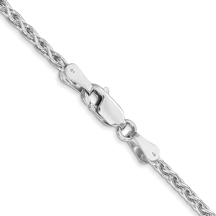 14k White Gold 2.25mm Parisian Wheat Chain 22 Inches