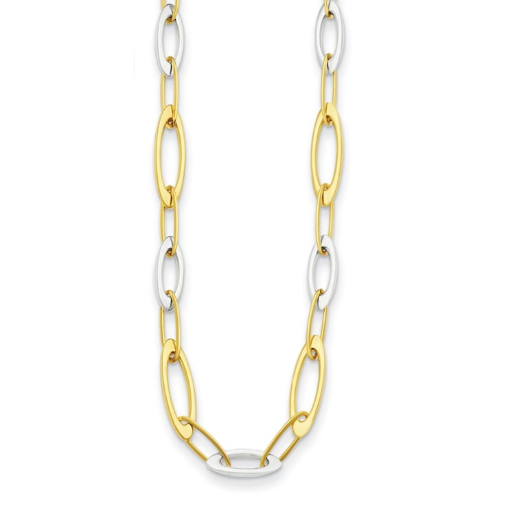 14K Two-Tone Oval Link 20-inch Necklace