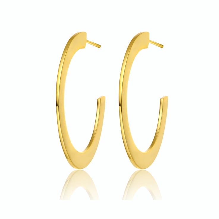 Open Hoop Earrings In 14K Gold Over Brass