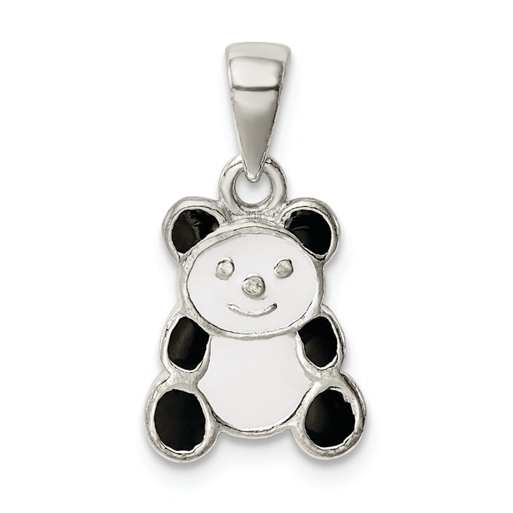 Sterling Silver Enamel Panda Pendant