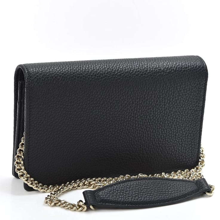 Gucci Soho Wallet on Chain Black Leather Crossbody Clutch