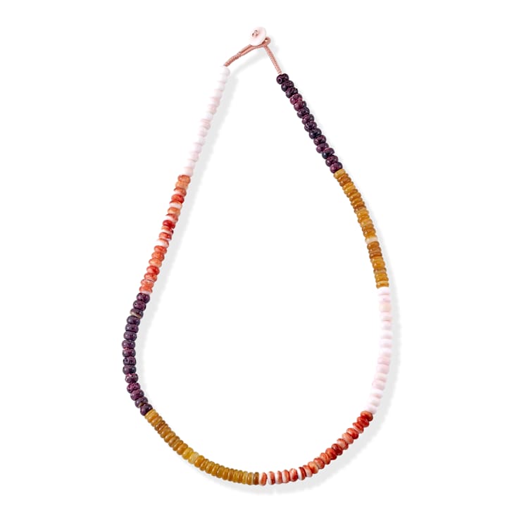Multi-Shell Beaded Necklace In Multi-Color
