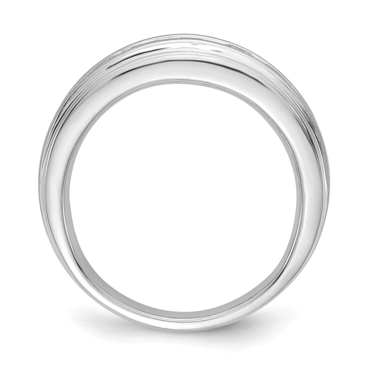 Rhodium Over 10K White Gold Lab Grown Diamond, SI1/SI2, G H I, Men's Ring