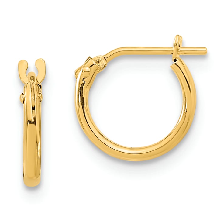 14K Yellow Gold Polished Hoop Earrings