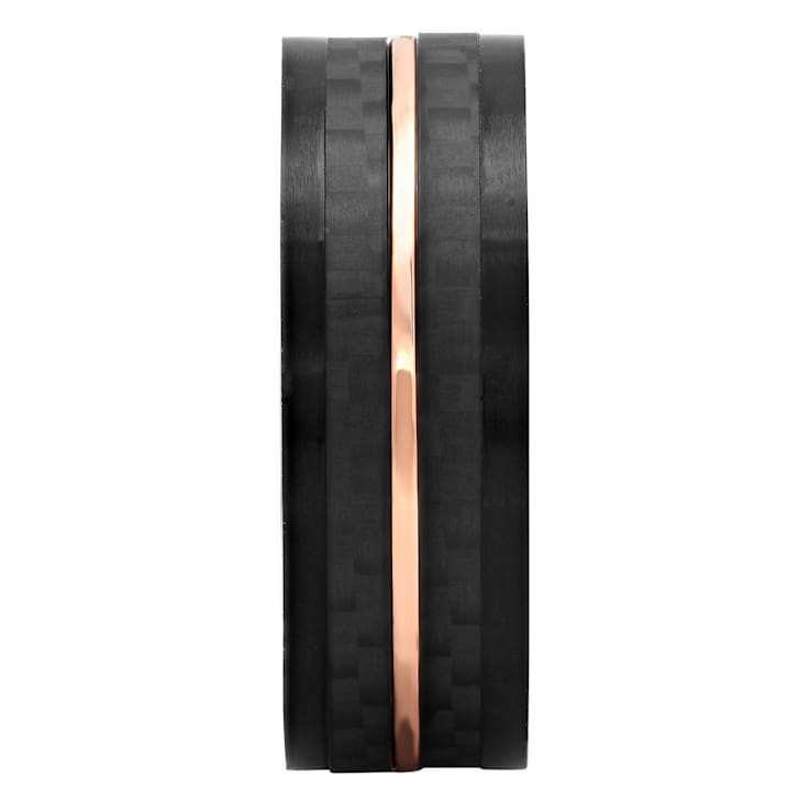 Robert Alton Men's Rose Ion Plated 8mm Band Ring In Stainless Steel