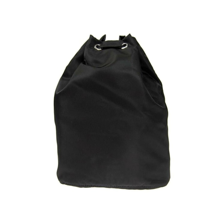 最新作の Prada Black Bucket Drawstring Logo Triangle Nylon Tessuto バッグ