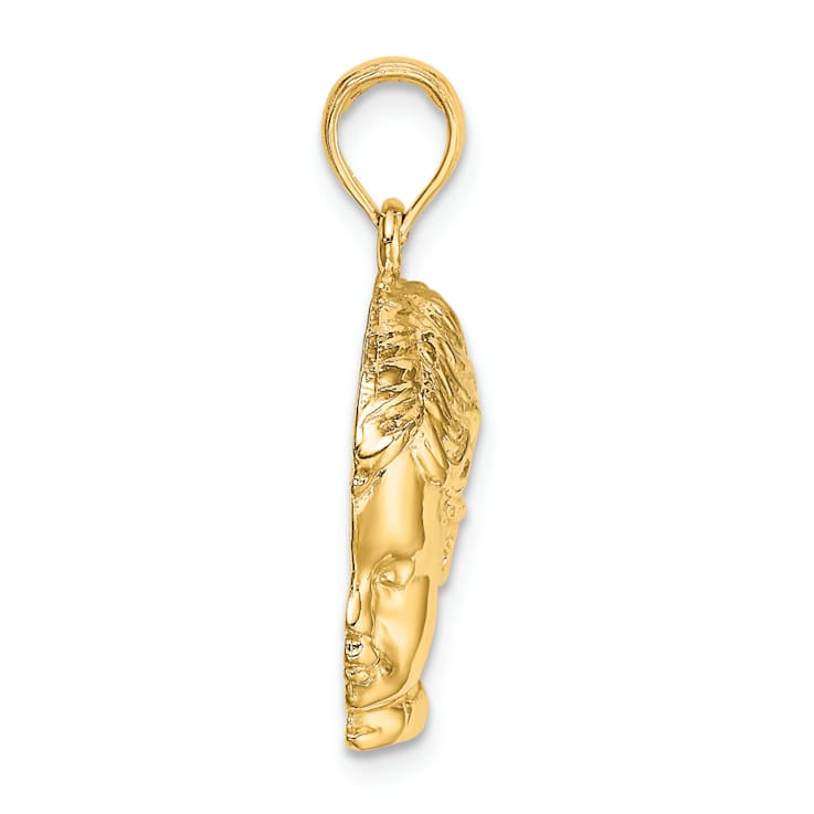 14k Yellow Gold Textured Boy Head pendant