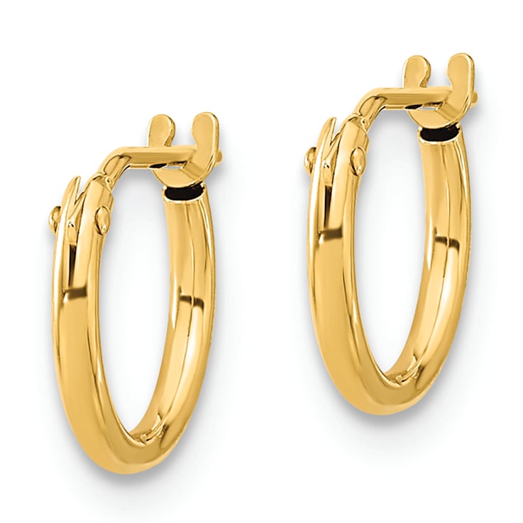 14K Yellow Gold Polished Hoop Earrings