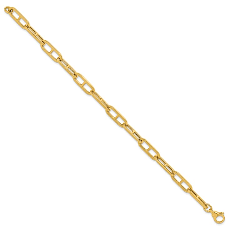 14K Yellow Gold 6.6mm Anchor Link 8 inch Bracelet