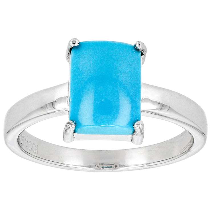 SleepIng Beauty Turquoise Solitaire Ring In Sterling Silver