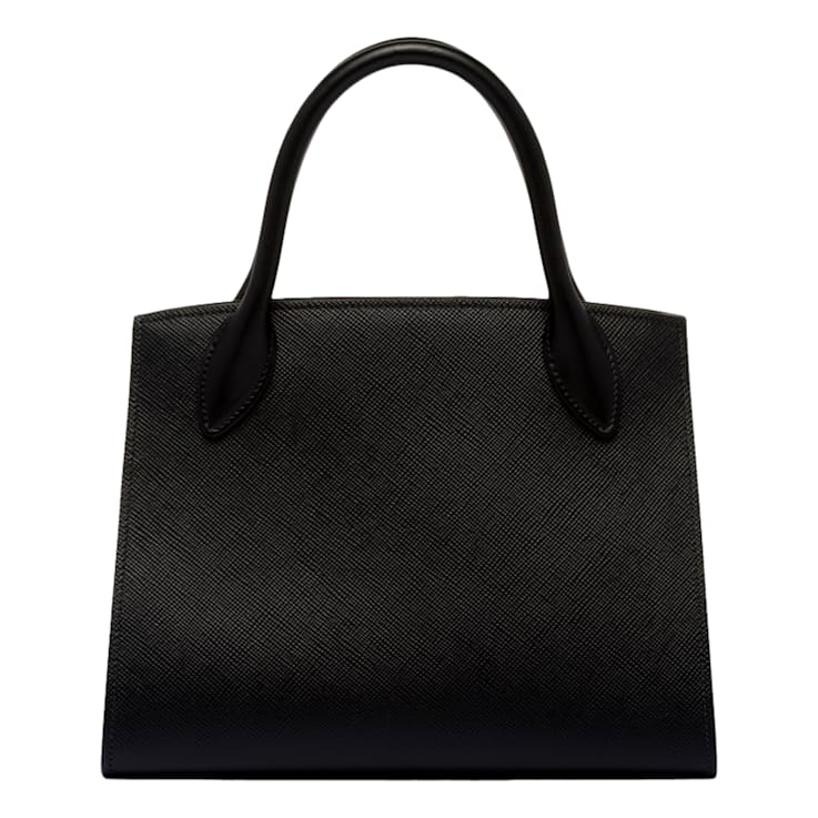 Prada Monochrome Saffiano Top Handle Crossbody Tote Bag Black - 1C6RTA