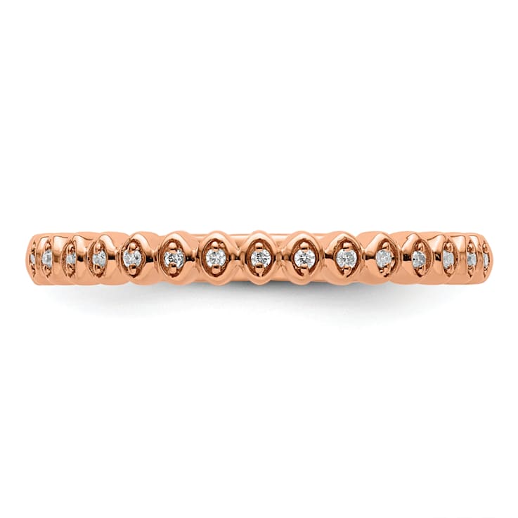 14K Rose Gold Stackable Expressions Diamond Ring 0.045ctw