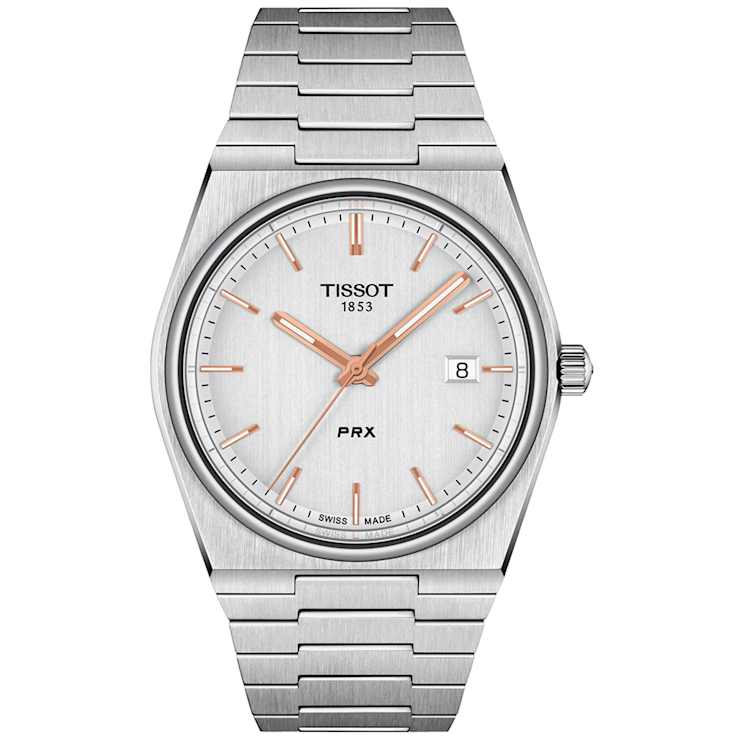 Tissot T-Classic PRX 40mm White Dial Stainless Steel Bracelet Quartz Watch