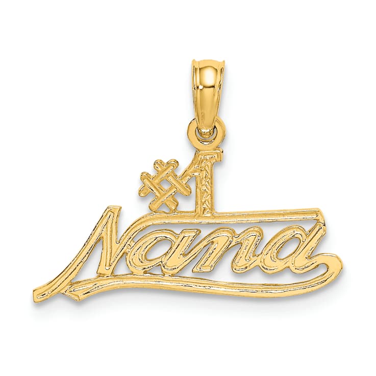 10K Yellow Gold Textured Number 1 NANA Script Charm