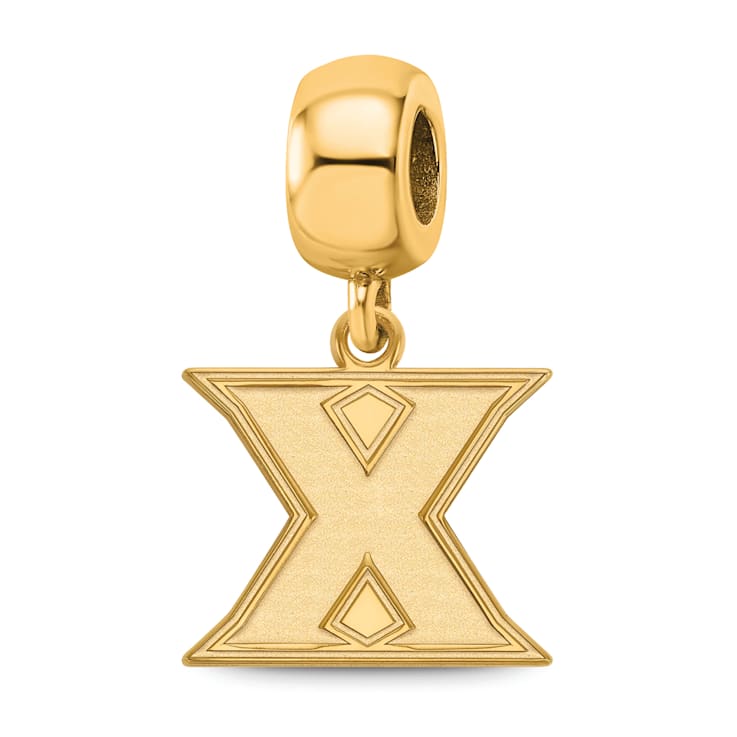 14K Yellow Gold Over Sterling Silver LogoArt Xavier University Small
Dangle Bead