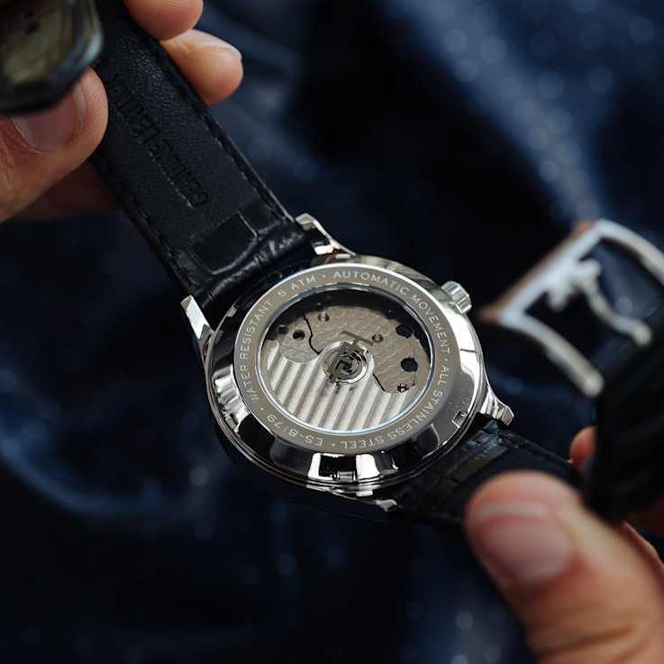 Thomas Earnshaw Scientists Faraday Double Barrel Black Stainless Steel
Band Automatic Watch