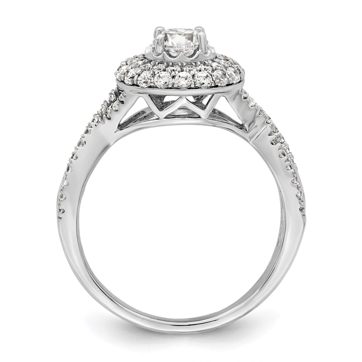 Rhodium Over 14K White Gold Eternal Promise Lab Grown Diamond Halo
Complete Ring 1.008ctw