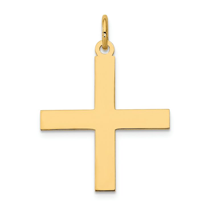 14k Yellow Gold Laser Designed Greek Cross Pendant