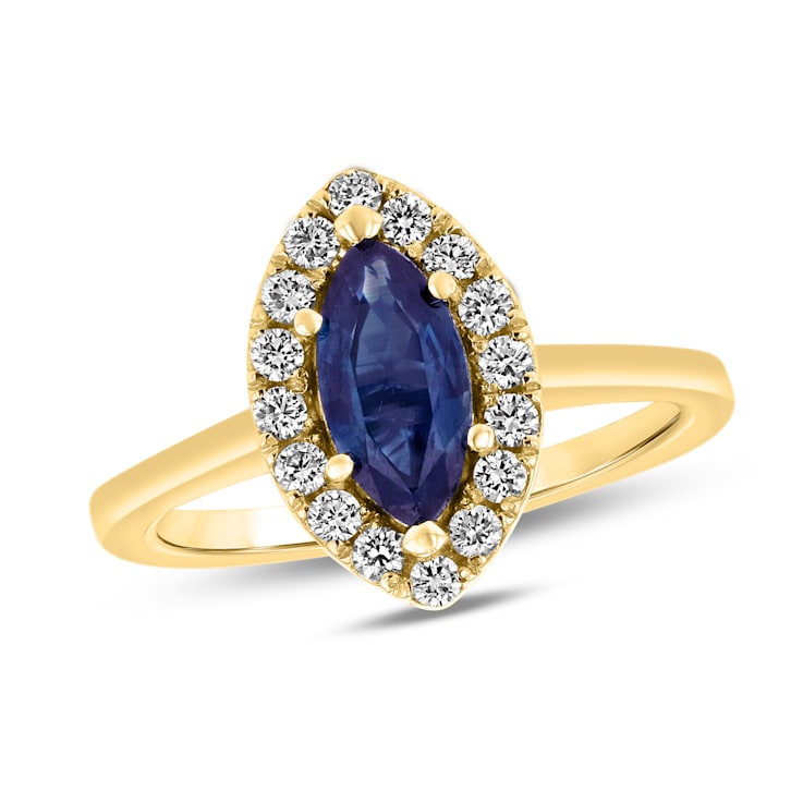 1.37ctw Sapphire and Diamond Ring in 14k Yellow Gold
