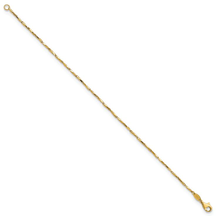 14k Yellow Gold Polished Fancy Link Bracelet