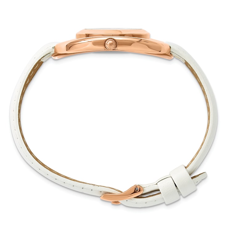Ladies Charles Hubert Rose Finish Brass Silver-tone Dial Modern Circle Watch