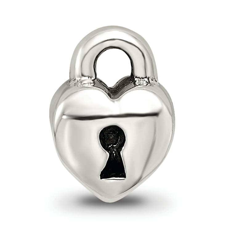 Sterling Silver Heart Lock Bead