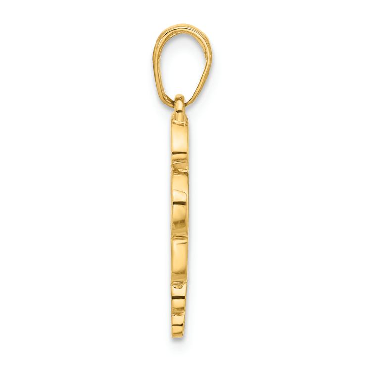 14k Two-tone Gold Diamond-cut It's A Girl Heart Pendant