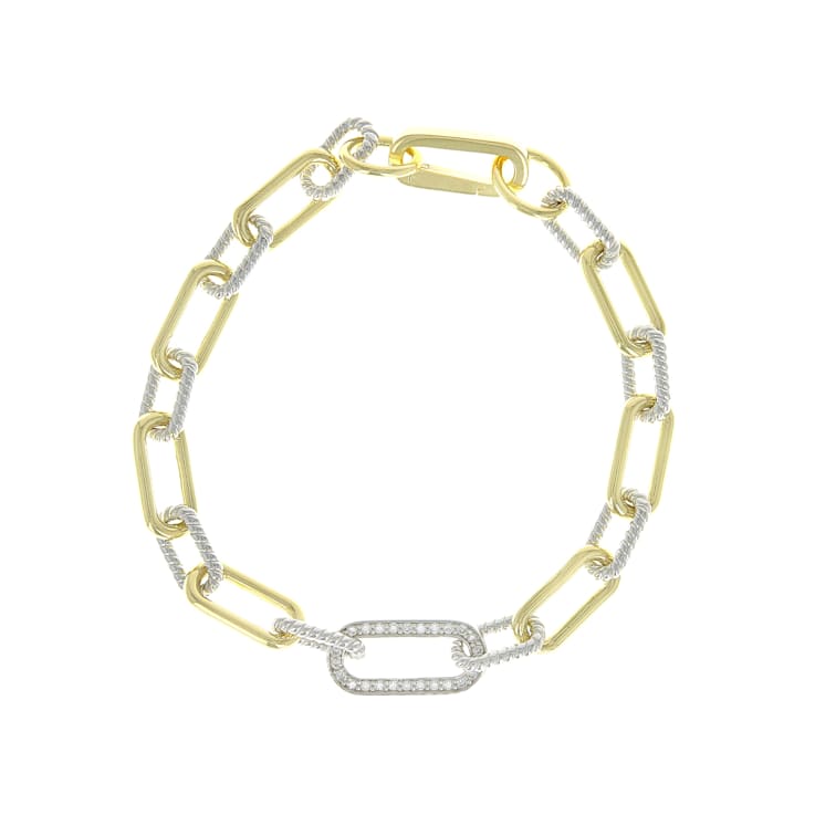 Lab-Grown Diamond Rope-Motif Bracelet In Two-Tone Gold