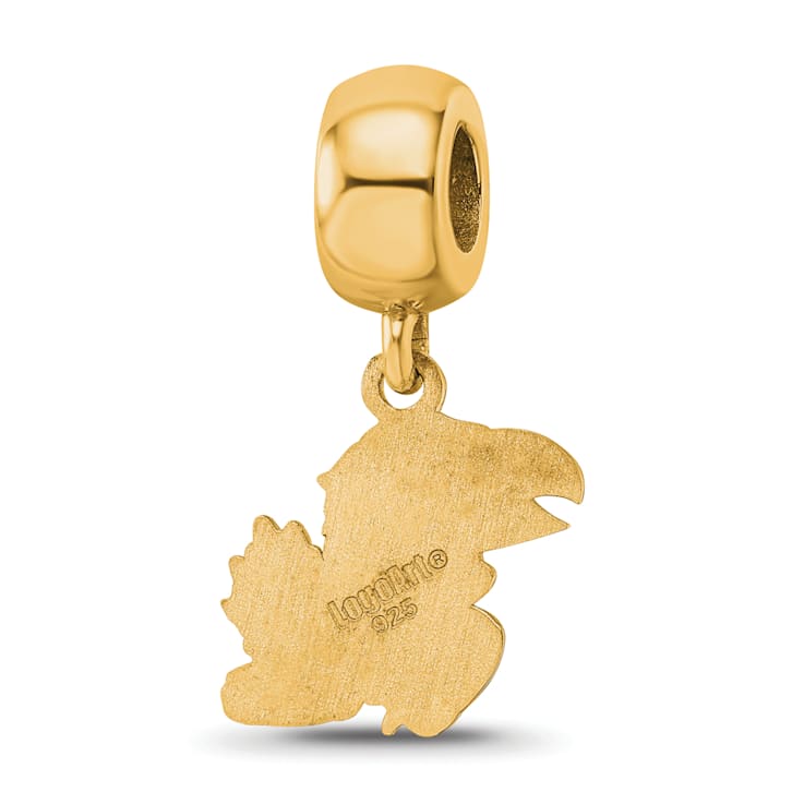 14K Yellow Gold Over Sterling Silver LogoArt University of Kansas Small
Dangle Bead