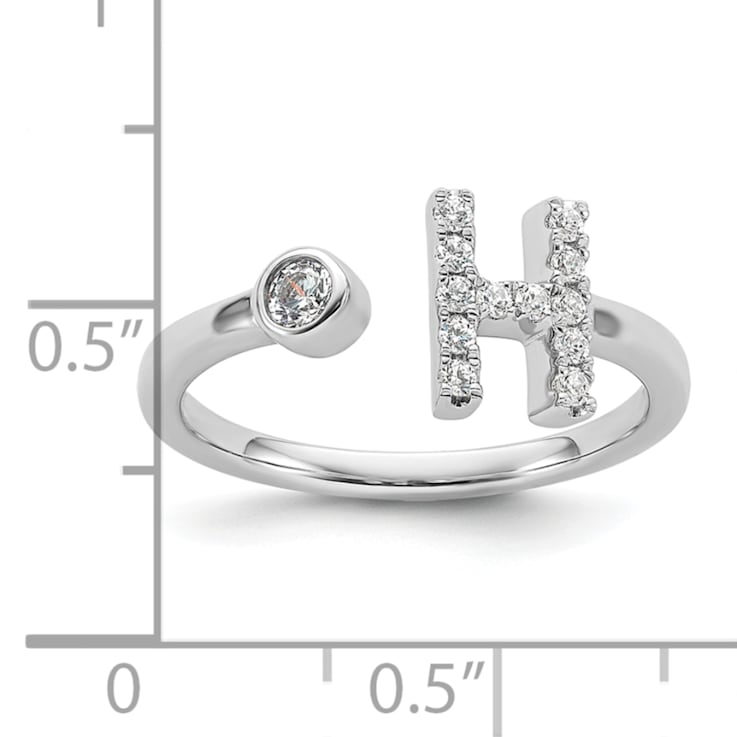 Rhodium Over 14K White Gold Lab Grown Diamond VS/SI GH, Initial H
Adjustable Ring