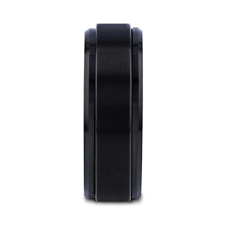 REVOLVE Black Tungsten Brushed Finish Spinner Polished Base Spinning
Band 6mm