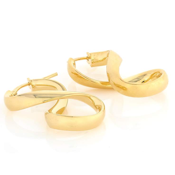 Infinity Hoop Earrings In 18K Gold Over Bronze