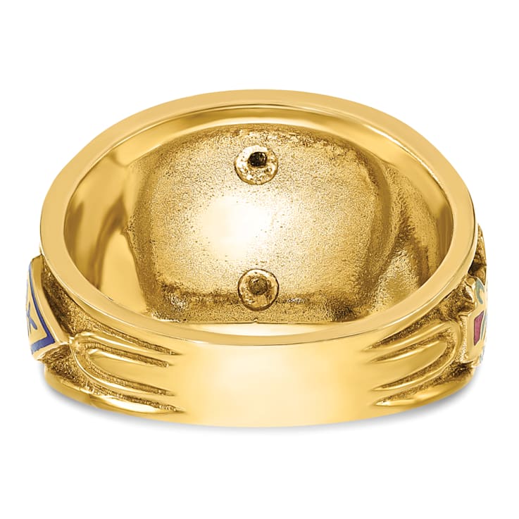 10K Two-Tone Yellow and White Gold Men's Textured and Enameled 33rd
Degree Masonic Ring