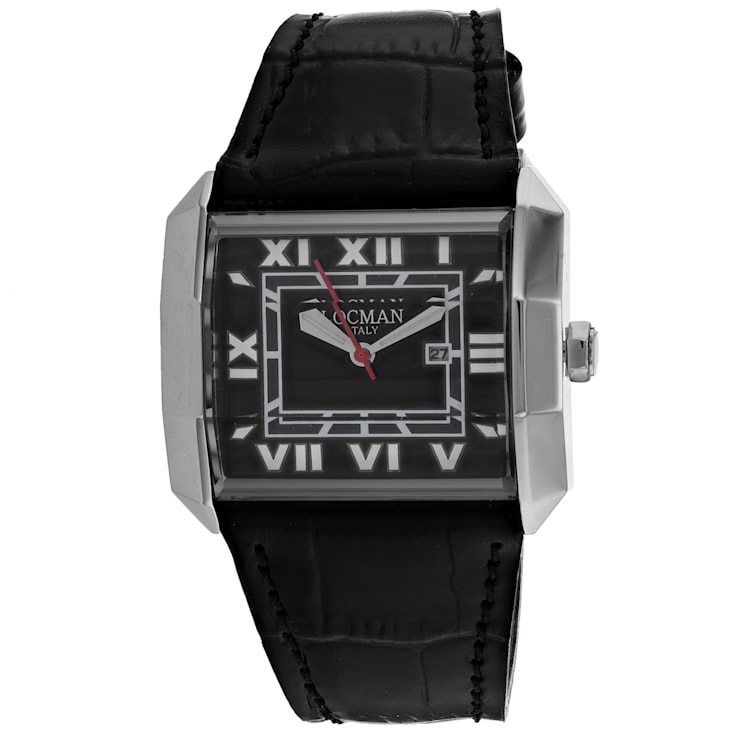 Locman Women's Classic Black Dial Black Leather Strap Watch