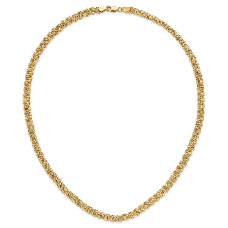 14K Yellow Gold Polished Fancy Triple Link Necklace