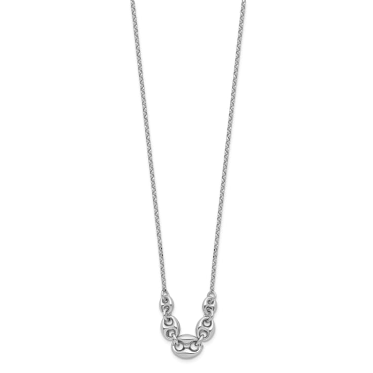 Rhodium Over Sterling Silver 16-inch with 2-inch Extension Necklace
