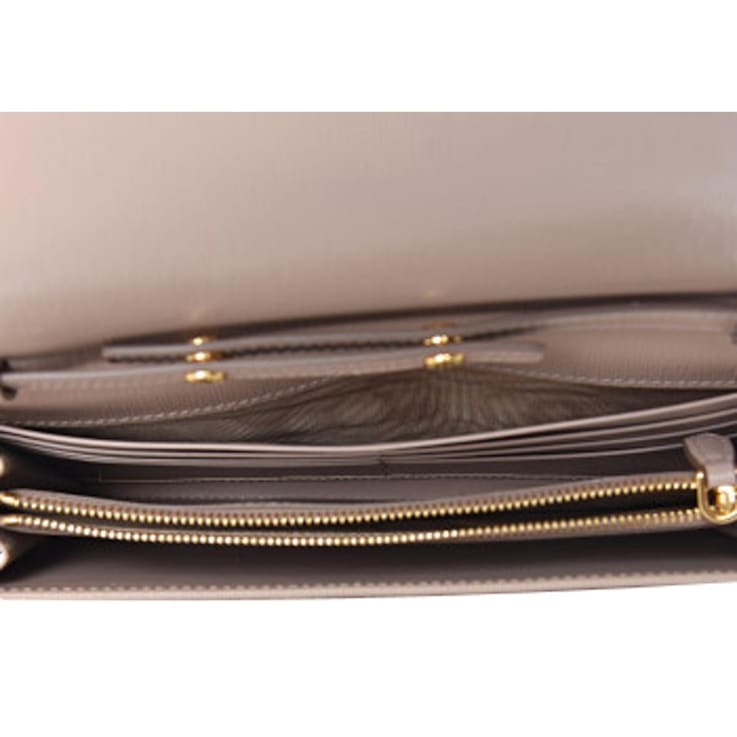 Prada Cipria Beige Vitello Move Leather Chain Wallet