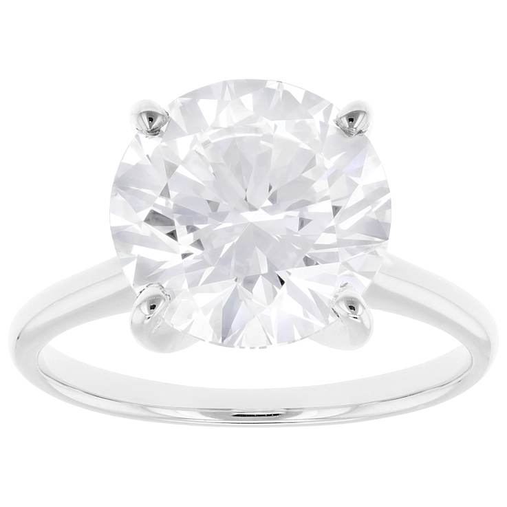 Lab-Grown Diamond Solitaire Ring In 14K White Gold 5.00ct