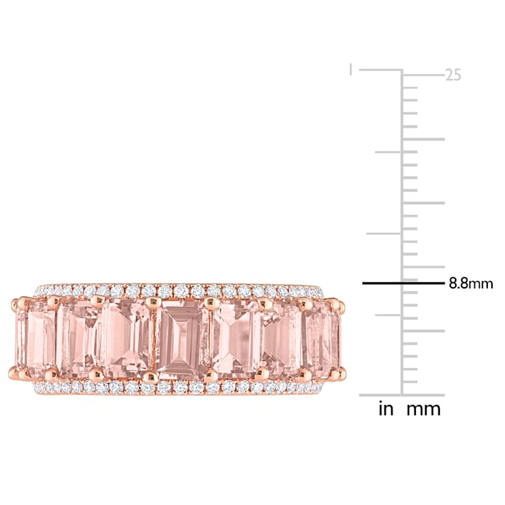 Morganite and Diamond 14K Rose Gold Ring 10.57ctw