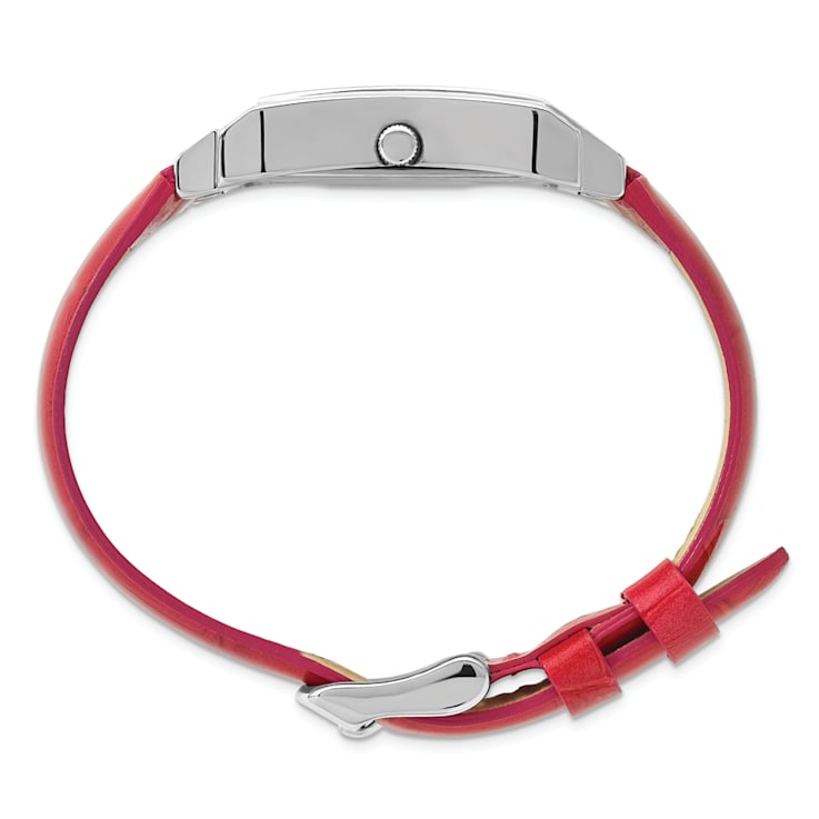 Ladies Charles Hubert Stainless Steel Red Leather Band 23x32mm Watch