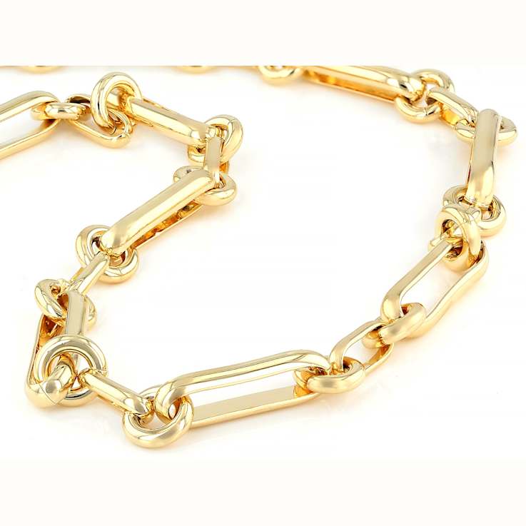 Scroll Necklace In 18K Gold Over Bronze 22 Inch