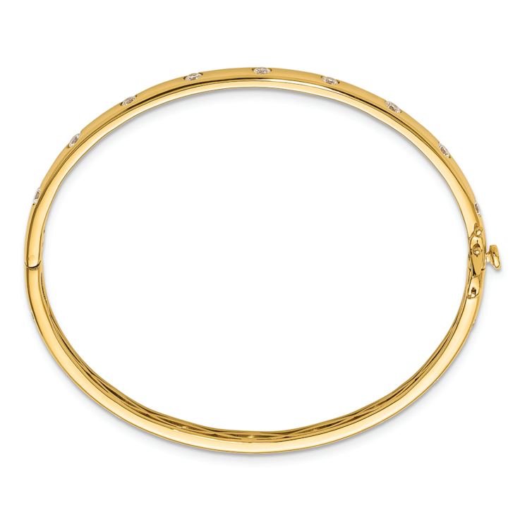 14K Yellow Gold Lab Grown Diamond VS/SI GH, Bangle Bracelet 0.792ctw