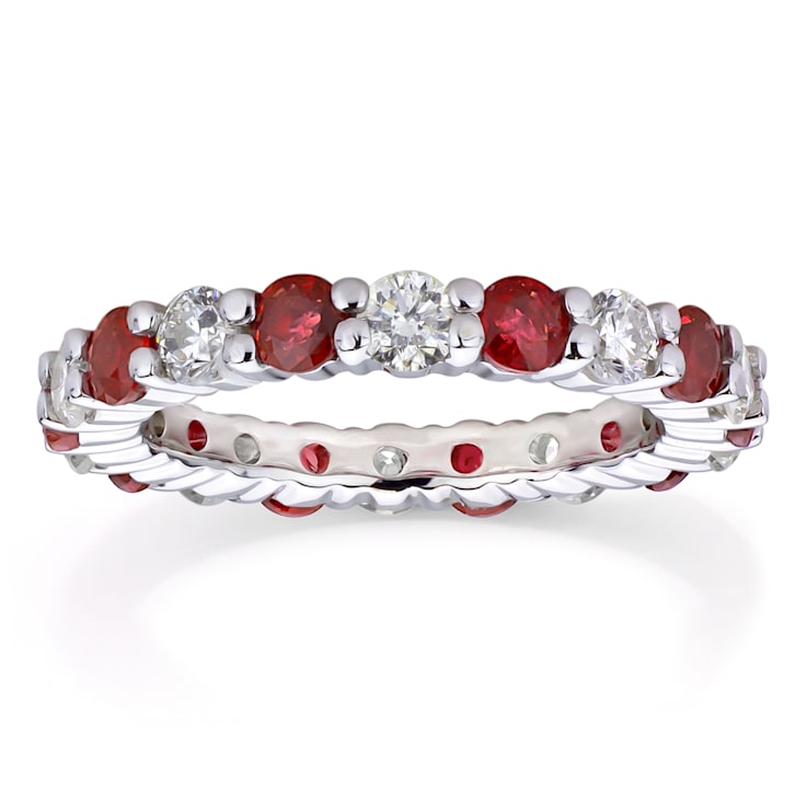2.20ctw Ruby and Diamond Eternity Band Ring in 14k White Gold