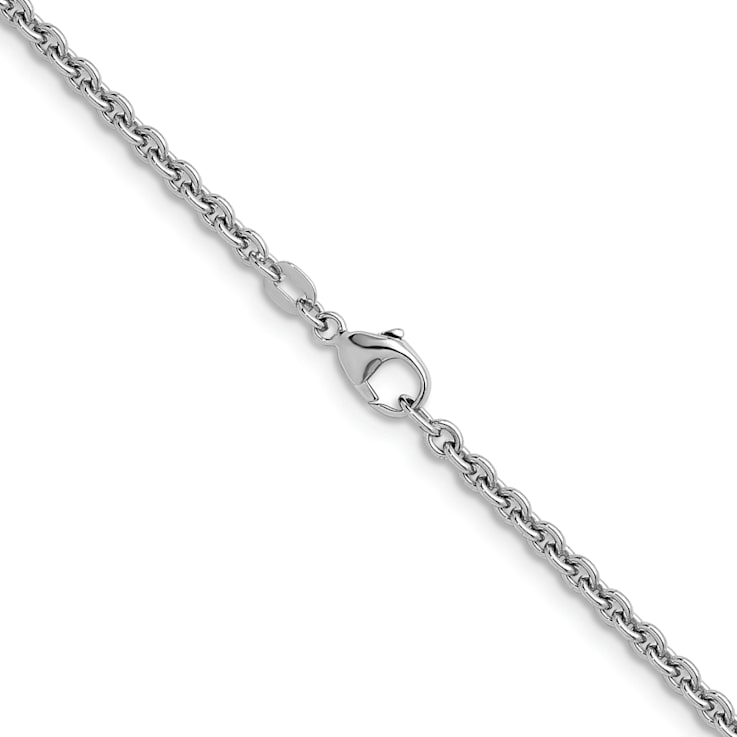 Rhodium Over Sterling Silver 3.1mm Rolo 30 Inch Chain