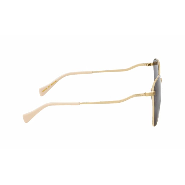 Gucci Gold Tone and Cream Frame / Gray Lens Sunglasses