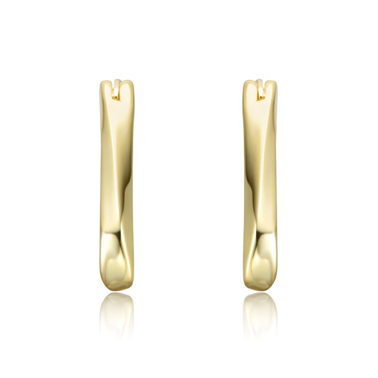 Twisted Wavy Hoop Earrings In 14K Gold Over Brass