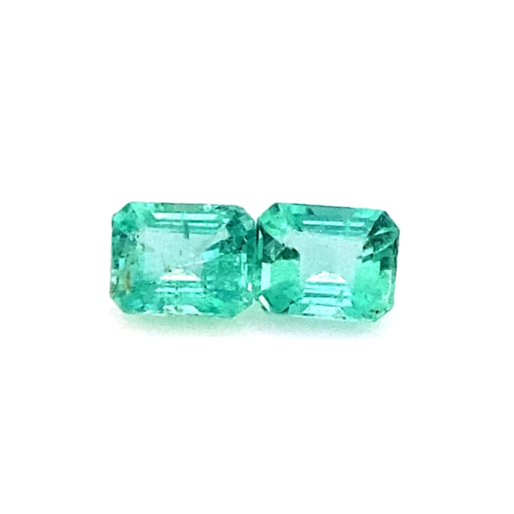 Ethiopian Emerald 5x4mm Emerald Cut Matched Pair 0.65ctw